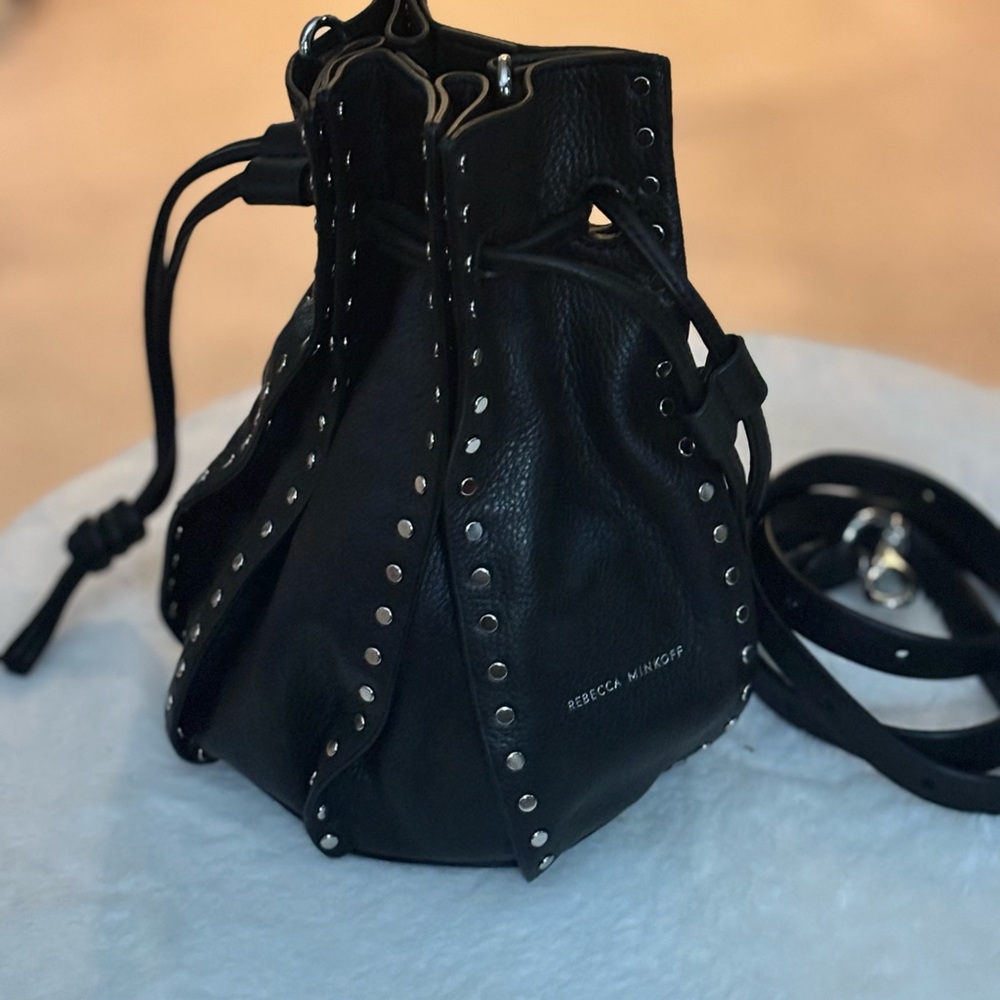 Rebecca Minkoff Black Studded Bucket Bag Nanine